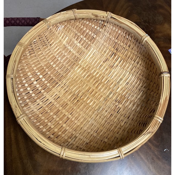Other - Beautiful Large Sieve Woven Split Bamboo Basket Tray Southeastern ASIA
